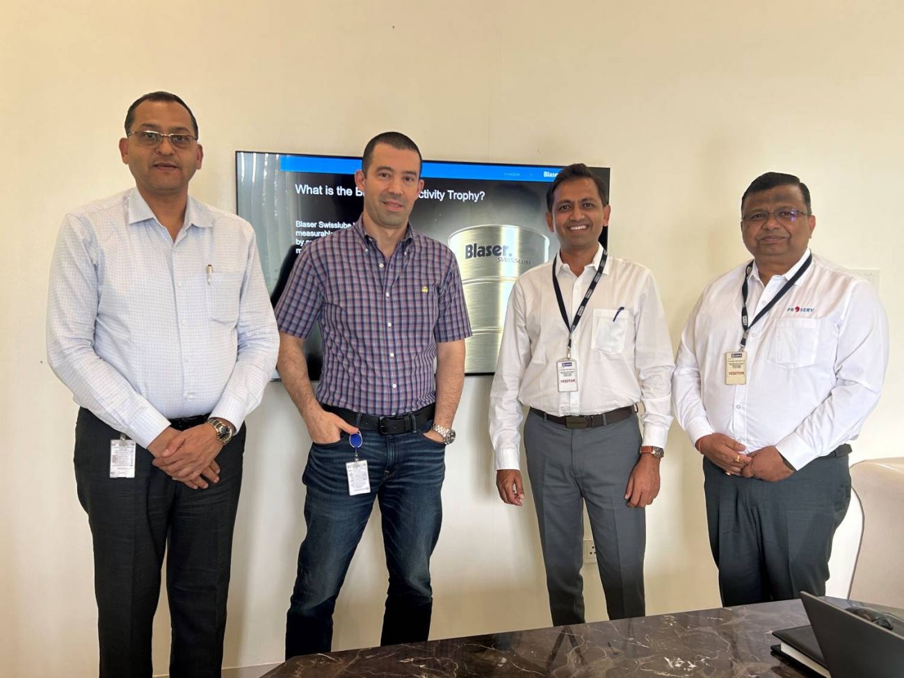 L-R: Ajit Gugale, President, ZF Steering Gear (India) Ltd; Dmitry Bernadiner, Chief Officer, ZF Steering Gear (India) Ltd; Prashant Godha, Sales Director, Automotive, Blaser Swisslube Solutions Pvt Ltd and Anand Kumar, Director, Proserv Tools Pvt Ltd